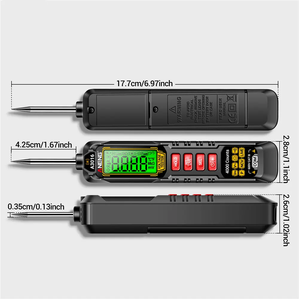 A3015 Multimeter Pen 4000 Count Digital Smart AC/DC Voltage NCV Voltage Induction Fuse Diagnostic Probe Detector Tools Pen