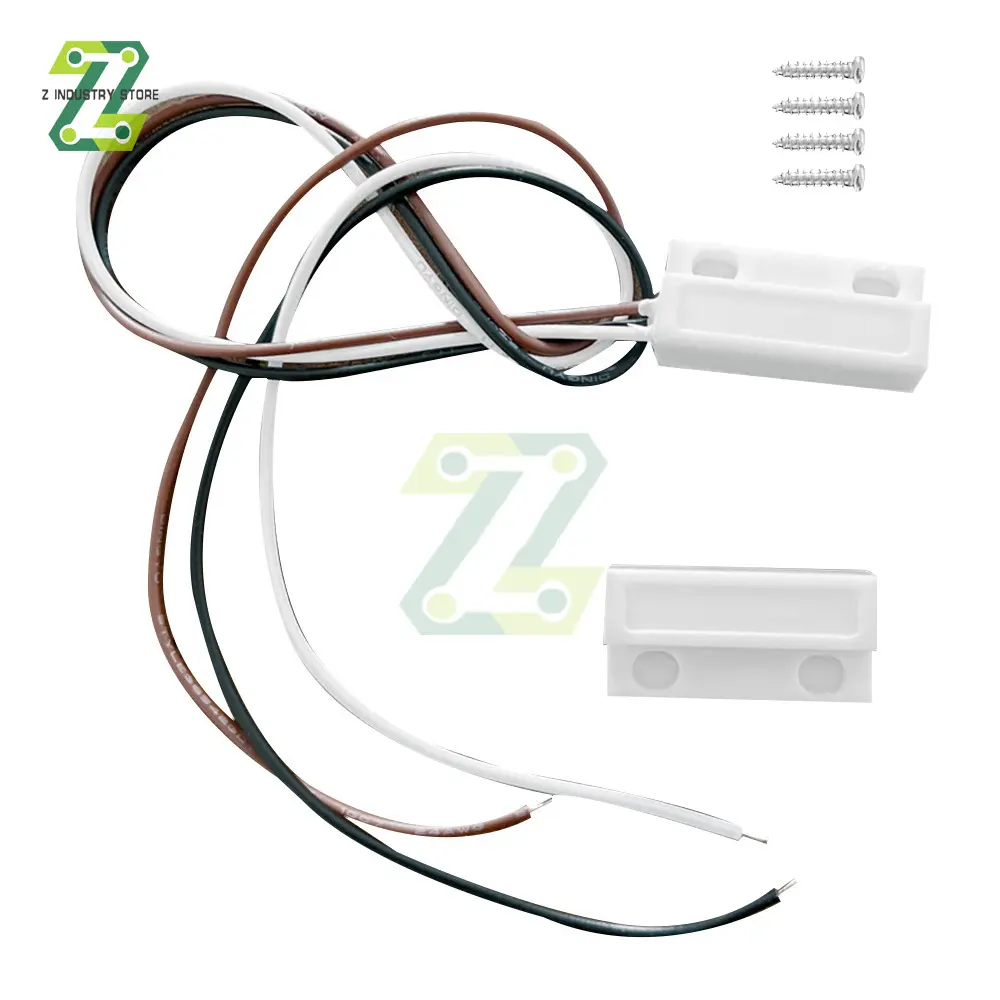 MC-38B Wired Door Window Sensor Detector Magnetic Switch Normally Closed or Normally Open NC/NO for Home Security Alarm System