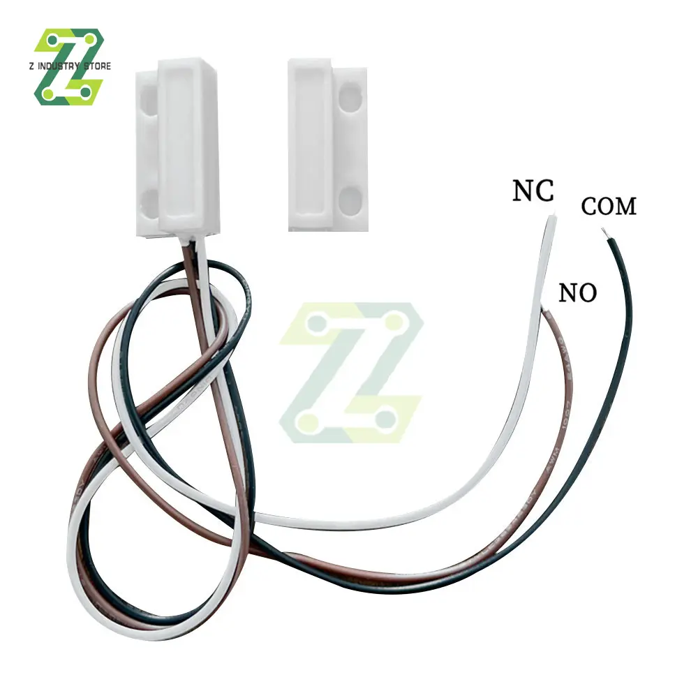 MC-38B Wired Door Window Sensor Detector Magnetic Switch Normally Closed or Normally Open NC/NO for Home Security Alarm System