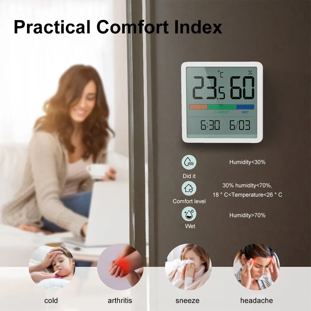 Weather Station Mini Digital Home Indoor Temperature Humidity Meter LCD Digital Thermometer Hygrometer Sensor Gauge