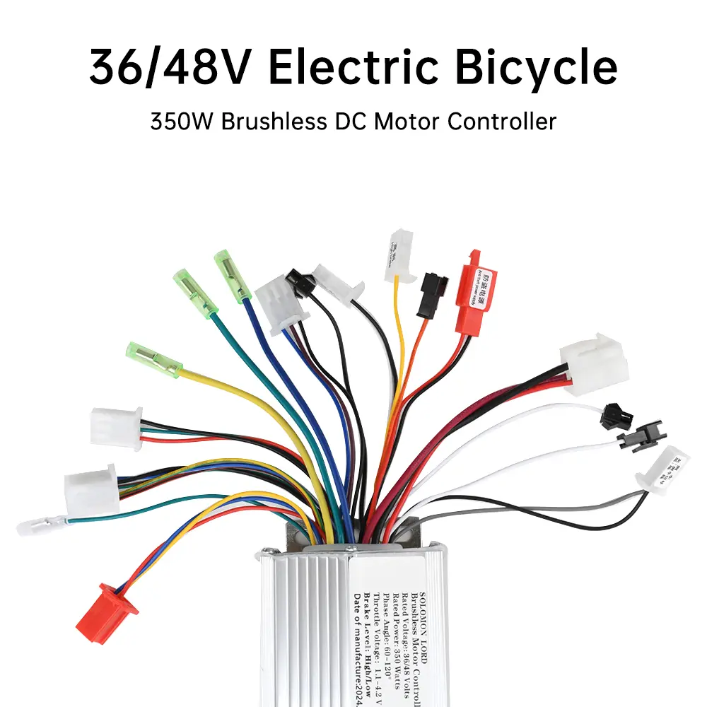 36V 48V 350W Multifunction Brushless DC Motor Controller Electric Bicycle Speed Brake Anti-theft Alarm Integrated Control Module