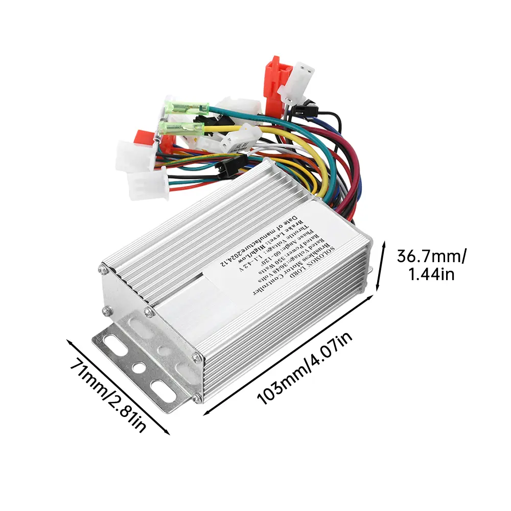36V 48V 350W Multifunction Brushless DC Motor Controller Electric Bicycle Speed Brake Anti-theft Alarm Integrated Control Module