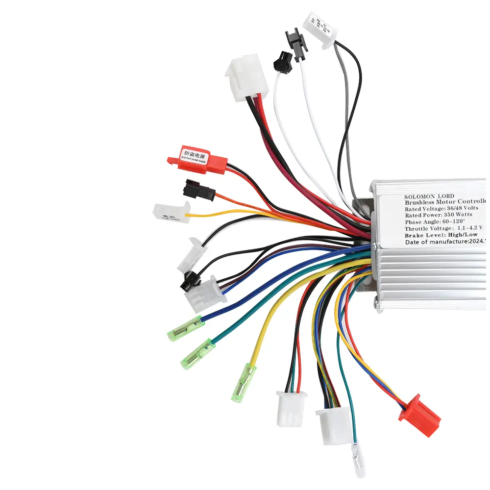 36V 48V 350W Multifunction Brushless DC Motor Controller Electric Bicycle Speed Brake Anti-theft Alarm Integrated Control Module