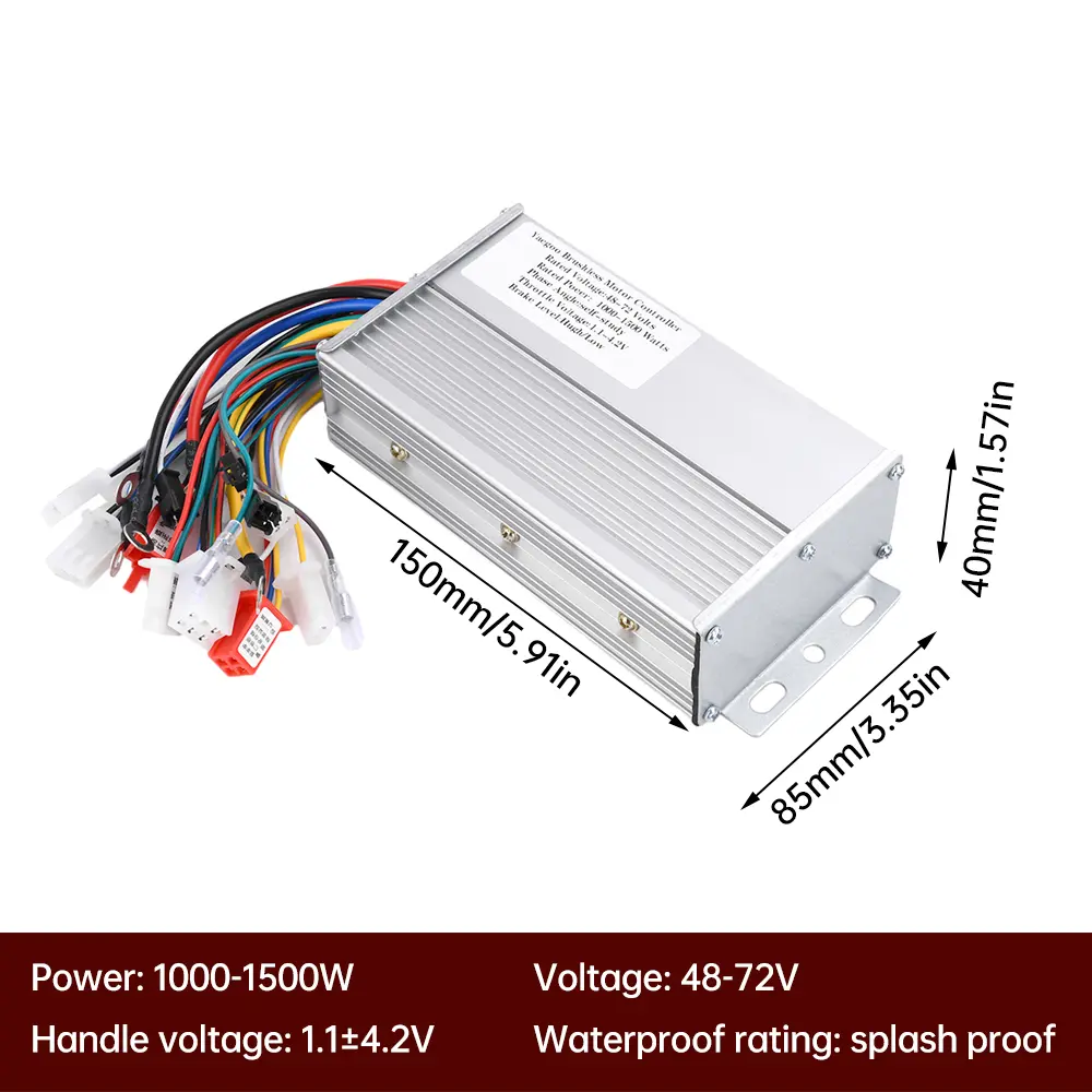 48V 60V 64V 72V 1000W 1500W Electric Controller E-Bike Brushless Motor Speed Controller Over/under Voltage Protection
