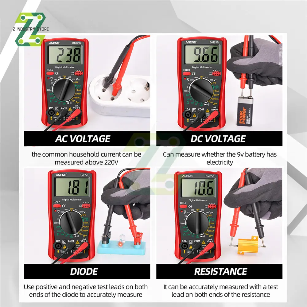 ANENG DM850 Automatic Professional Digital Multimeter 1999 Counts Auto AC/DC Votage Tester Ohm Current Ammeter Detector Tool