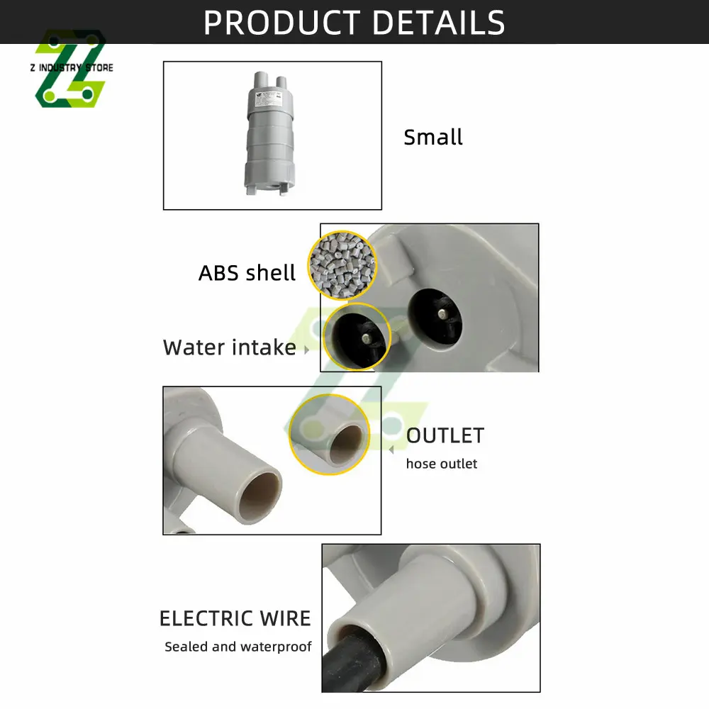 JT-500 12V 24V DC Submersible Water Pump Micro Motor Water Pump 5 Meters 10L/M High Pressure Water Pump