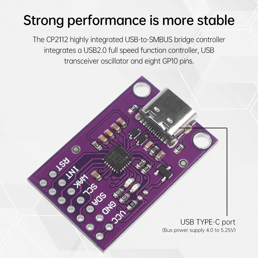 CP2112 Debug Board USB to SMBus I2C Communication Module 2.0 MicroUSB 2112 Evaluation Kit for CCS811 Sensor Module for arduino