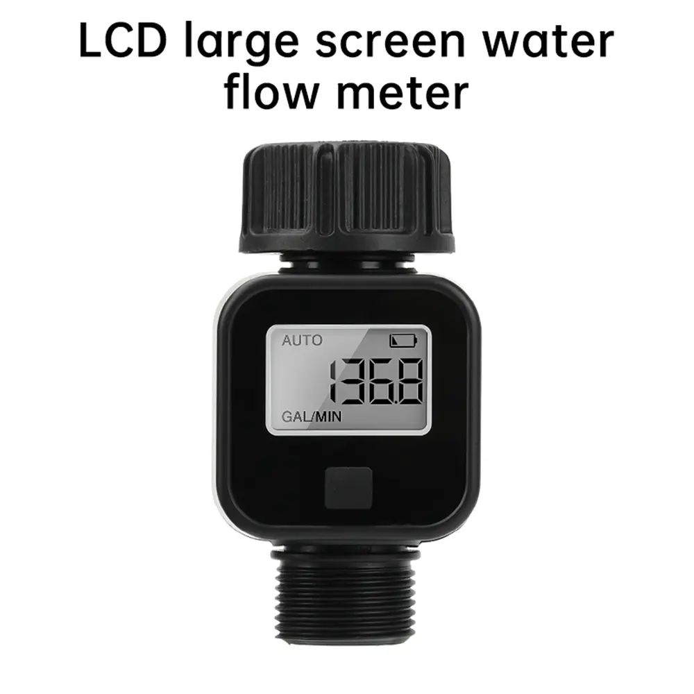 Digital Water Flow Meter Water Consumption and Flow Rate Meter for Outdoor Garden Watering Irrigation Hose