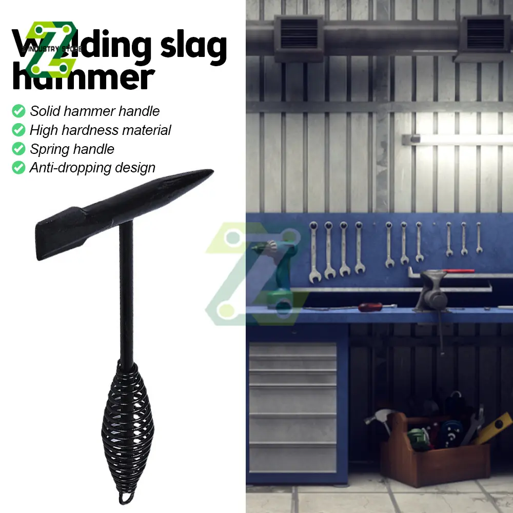 300g 500g High Carbon Steel Derusting Welding Slag Hammer Spring Handle Welder Hammer Remove Excess Welding Slag Electric Weld