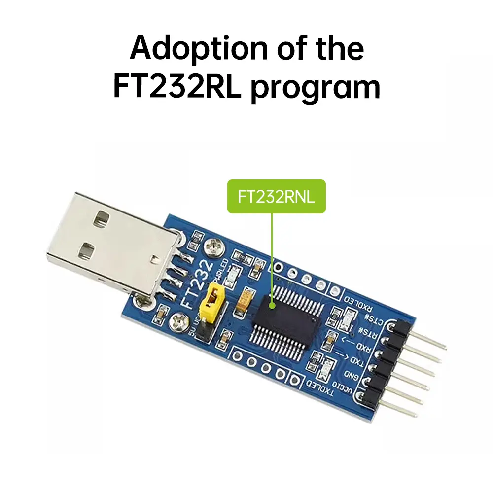 WAVGAT FT232RL FTDI USB 3.3V 5.5V to TTL Serial Adapter Module Communication Module Ft232Rl Chip Blue Board