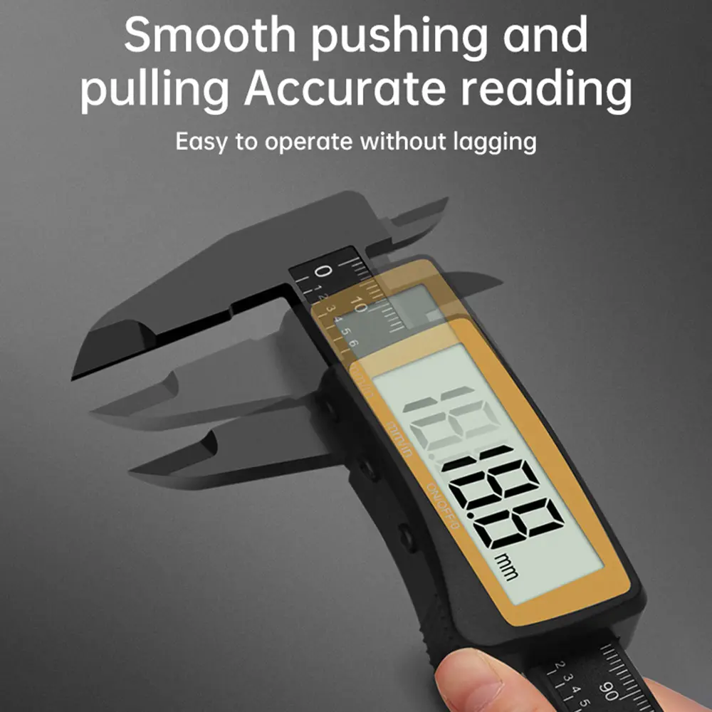 New Carbon Fiber Full Screen Electronic Digital Display Vernier Calipers High Precision 0-150mm Calipers Measure Tool With Boxed