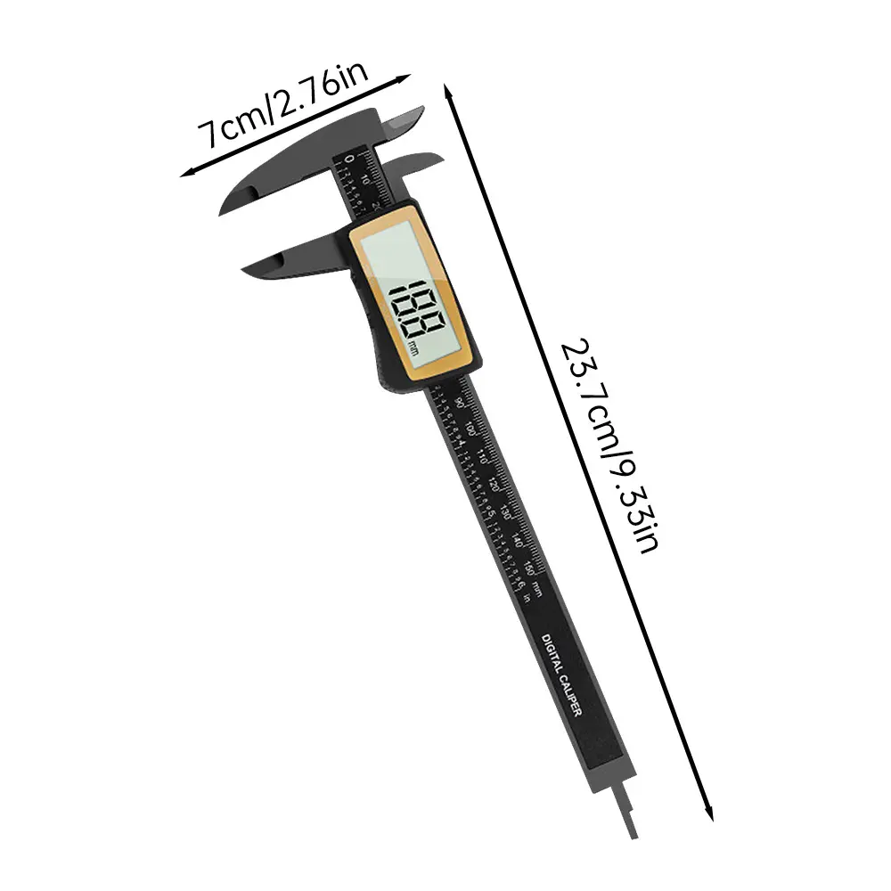 New Carbon Fiber Full Screen Electronic Digital Display Vernier Calipers High Precision 0-150mm Calipers Measure Tool With Boxed