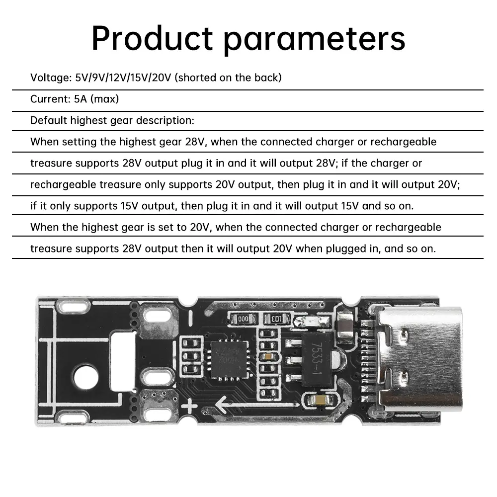 Fast Charging Decoy Boost Fast Charging Module Support PD QC AFC FCP Fast Charging Protocol Type C Interface