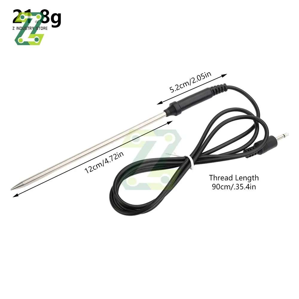 Food Meat Thermometer Probe Replacement Waterproof Temperature Probe Cooking Thermometer Probe Sensor Stainless Steel