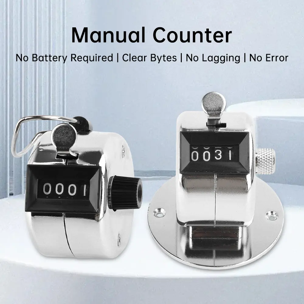 0-9999 Counts Mechanical counter Handheld Stainless Steel Manual Counter Golf Training Tally Counter
