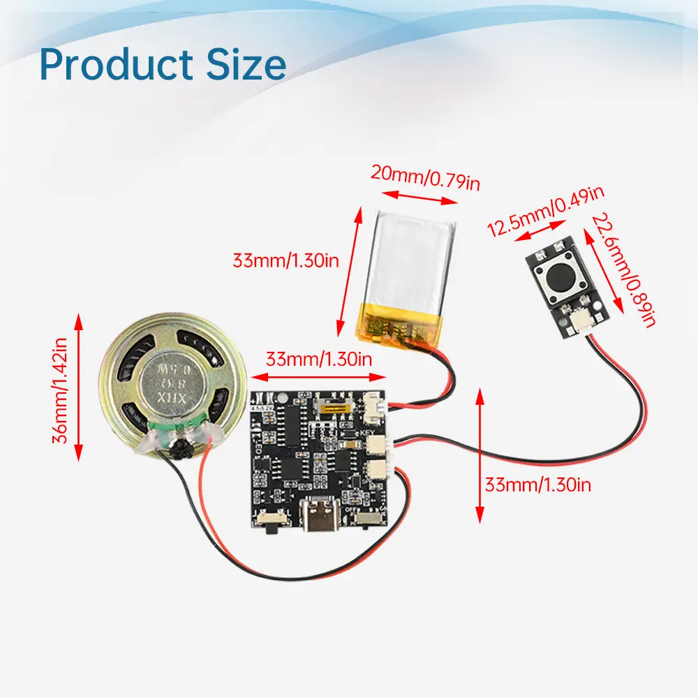 Recordable Sound Module Recording Card Movement Creative Gift Box Music Voice Player Programmable Board with Speaker