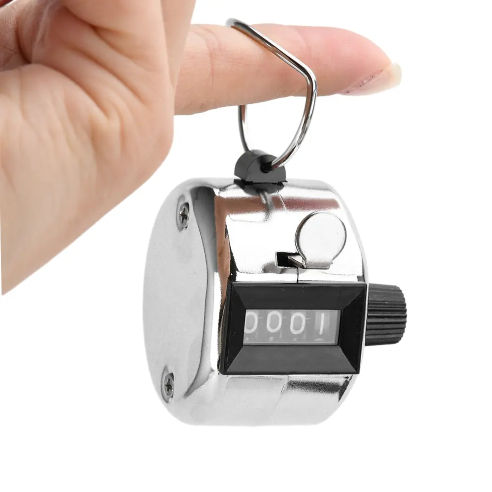 0-9999 Counts Mechanical counter Handheld Stainless Steel Manual Counter Golf Training Tally Counter