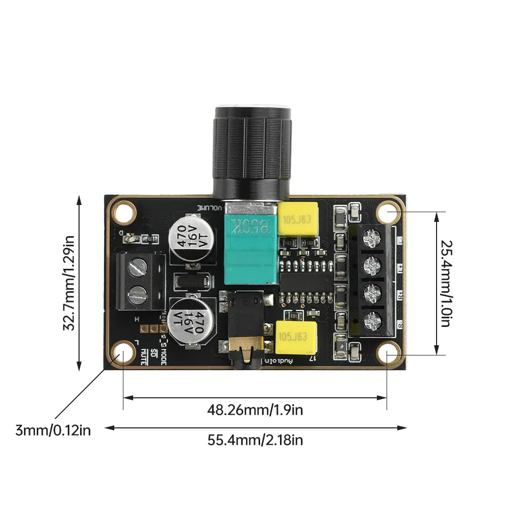 PAM8406 Digital Power AMP Module 5Wx2 Dual Channel Audio Stereo Amplify Board DC5V Class D for Speaker Sound System DIY ﻿