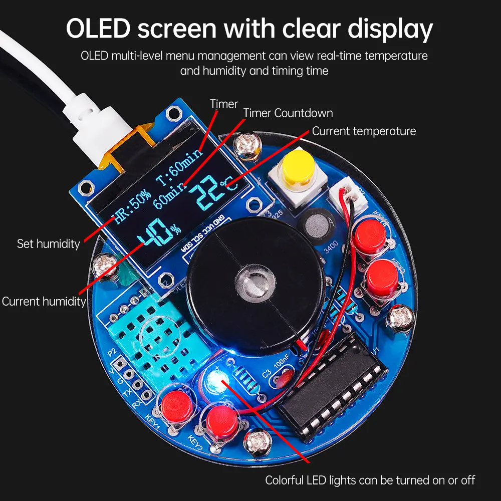 Mist Maker and Driver Kit USB Humidifier Circuit Board Electronic Diy Kit Welding Exercise Parts Atomizing  DIY Welding Parts