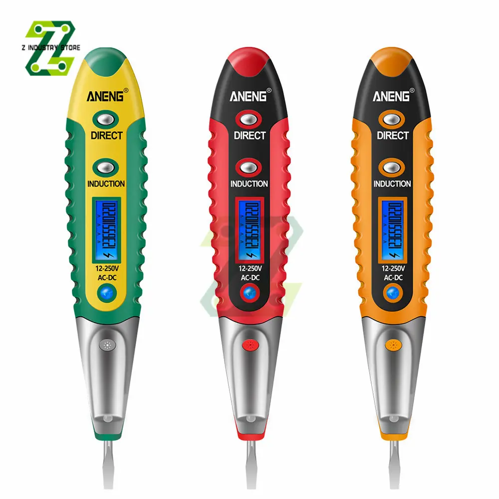 AC DC 12-250V LCD Digital Display Voltage Test Pen Electrician Electroscope Non-contact Safety Test Screwdriver Pen