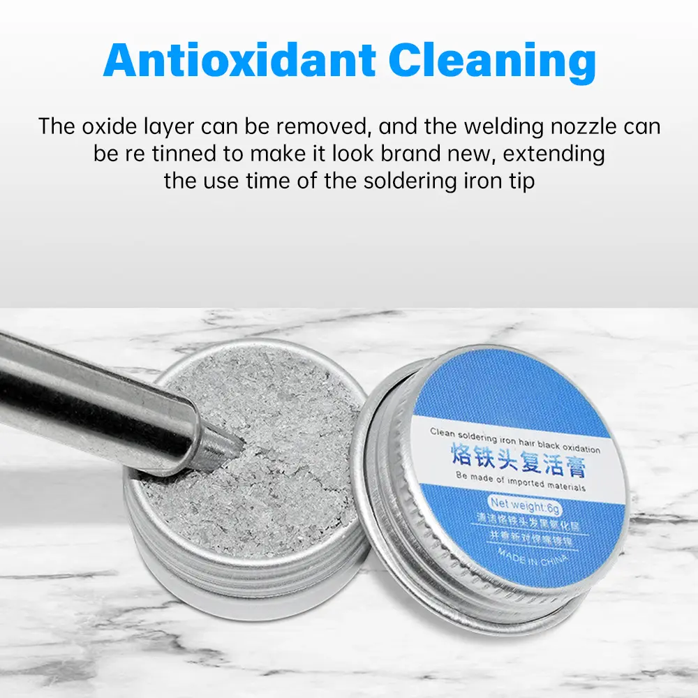Soldering Iron Head Tinner Activator Tip Cleaner Remover Lead Free Non-stick Tin Solder Cream for Oxide Head Resurrection