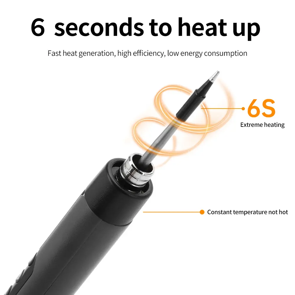 Portable Wireless Household Usb Soldering Iron Kit Type-c Interface 600mAh 260-420℃ 3-gear Adjustable Temperature