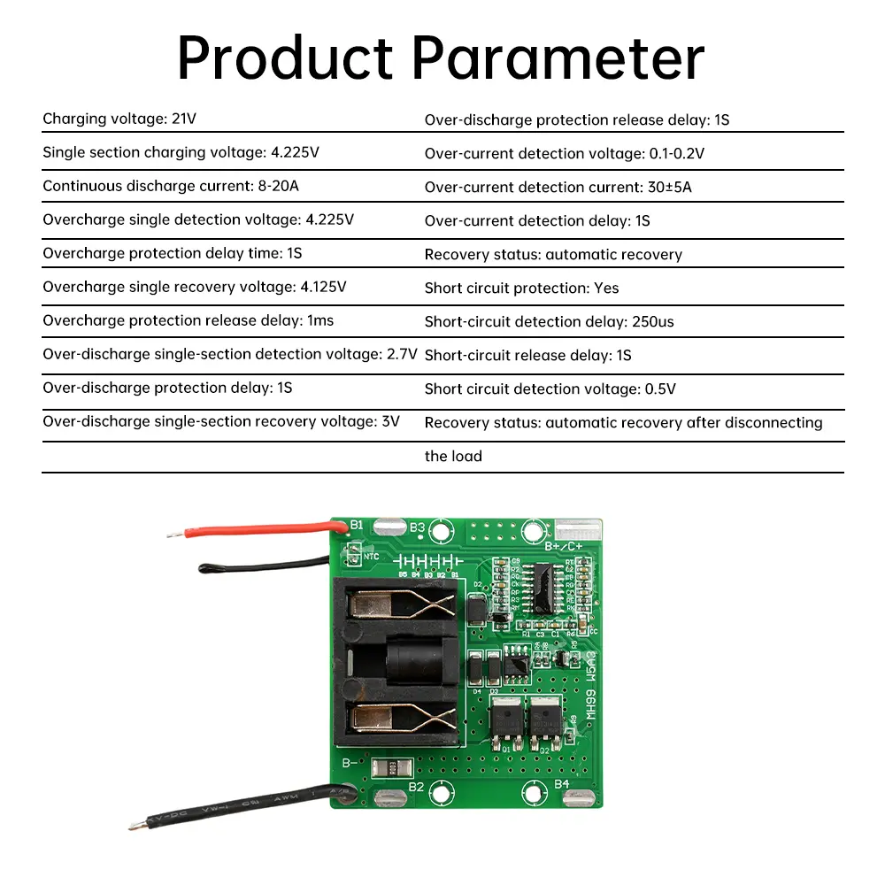 Mini 5S 20A 18V 21V Li-ion Battery Charge Board Temperature Protection Battery Charge Board Overload Protection