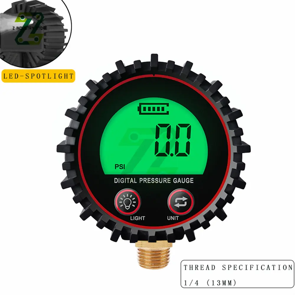 Manometer M11 1/4 1/8 NPT Screw Thread Connector Digital Gas Pressure Gauge For Car Truck Motorcycle