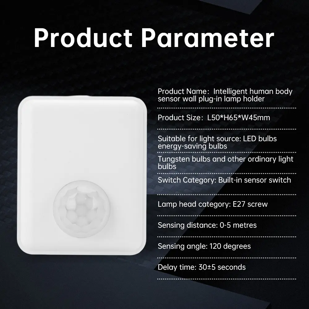 E27 Lamp Socket Human Body Infrared Sensing Smart Light Holder Switch EU/US Plug Warehouse Corridor Switch