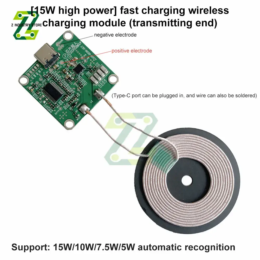20W Adaptive Wireless Charging Module Fast Charger with Charge Protection Temperature Control DIY Wireless Charger