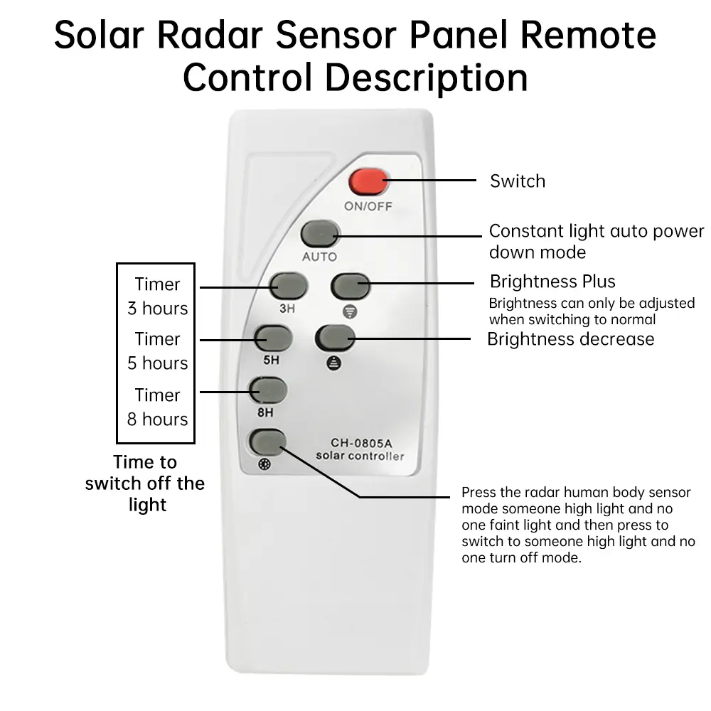 Solar Lamp Controller Radar Induction Circuit Board Light Controller Radar Sense With Timing Remote Control for Garden Lamp