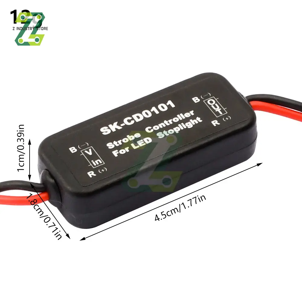 Flash Strobe Controller Flasher Module For Car LED Brake Stop Light Lamp 12-24V with Fast and Slow Flash Warning Function
