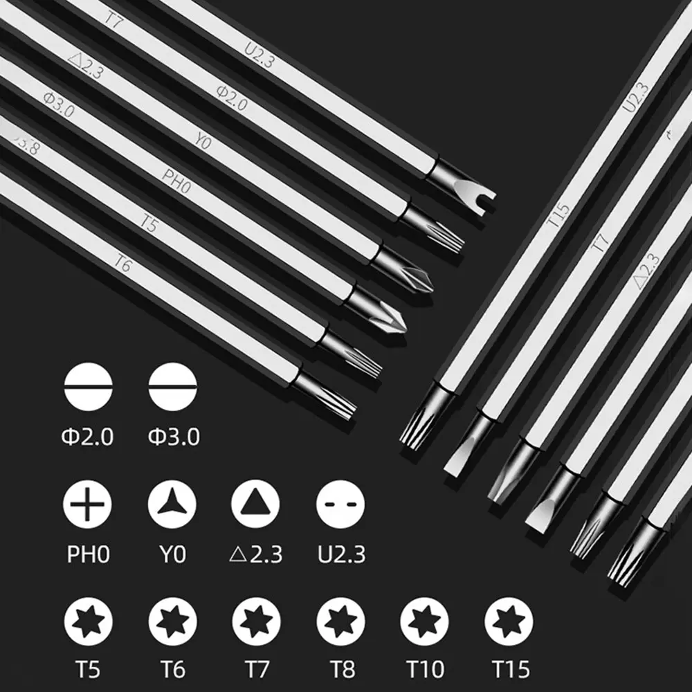 6 in 1 Screwdriver Set Cross Flat Shaped Screwdriver Head Multifunctional Precision Handheld Maintenance Tool For Mobile Phone
