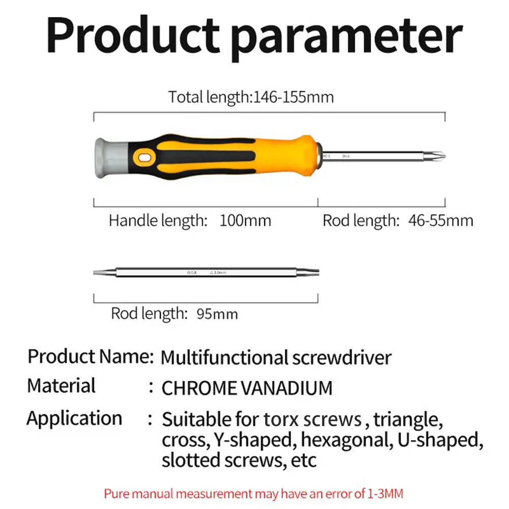 6 in 1 Screwdriver Set Cross Flat Shaped Screwdriver Head Multifunctional Precision Handheld Maintenance Tool For Mobile Phone