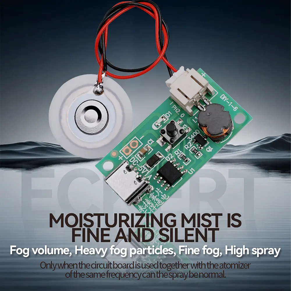 DC 5V 1.5-2W Mini Single Jet Humidifier Misting Module Ultrasonic Atomization Maker Mist Atomizer Type C Interface
