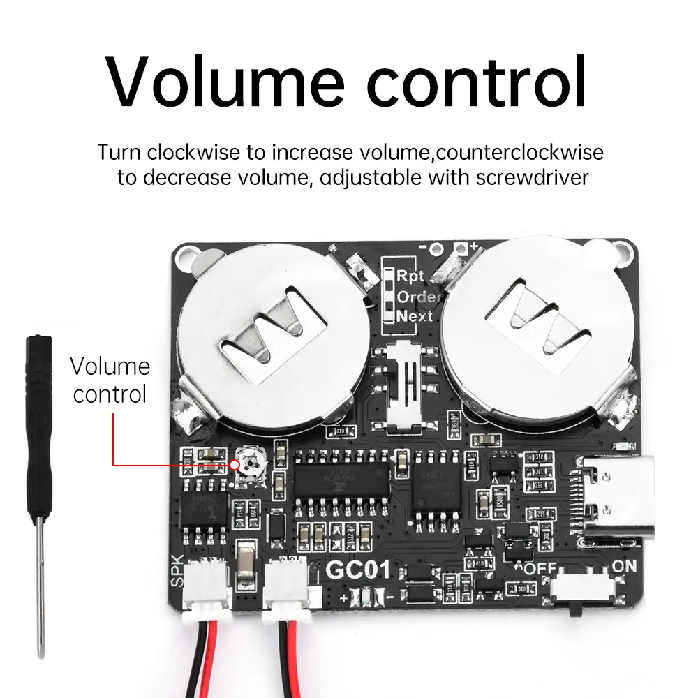 DIY Music Greeting Card Recordable Sound Module Button Control Music Voice Player Programmable Board 8M Memory TYPE-C