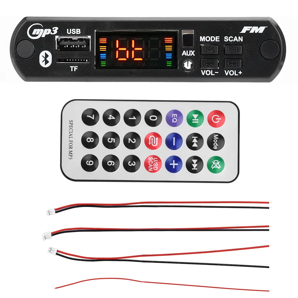 DC7-15V 2*25W Power Amplifier Board MP3 WMA Decoder Board Audio USB TF FM Radio Module Wireless Bluetooth 5.0 for Car