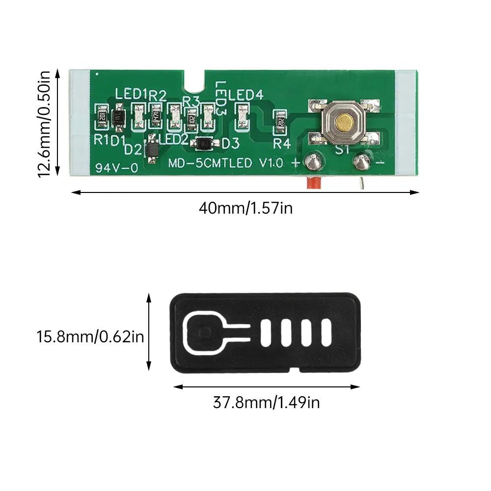 5S 18V 21V Battery Capacity Indicator Module with Power Display and Battery Shell Battery Level Indicator Tester LED Display