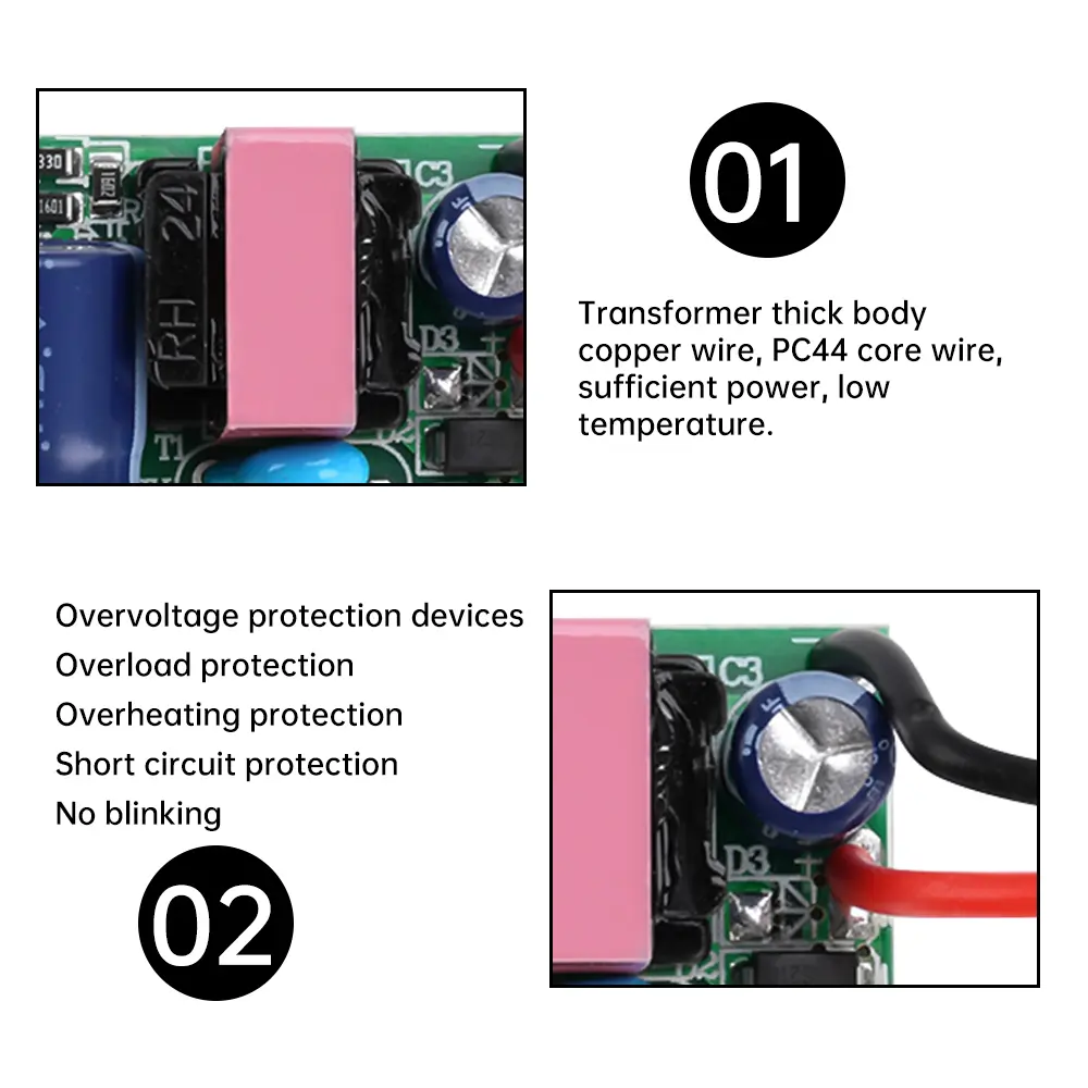 LED Drive Module DC12V 6W Output Constant Voltage LED Strip Driver Power Supply Module AC100-240V To DC12V LED Driver