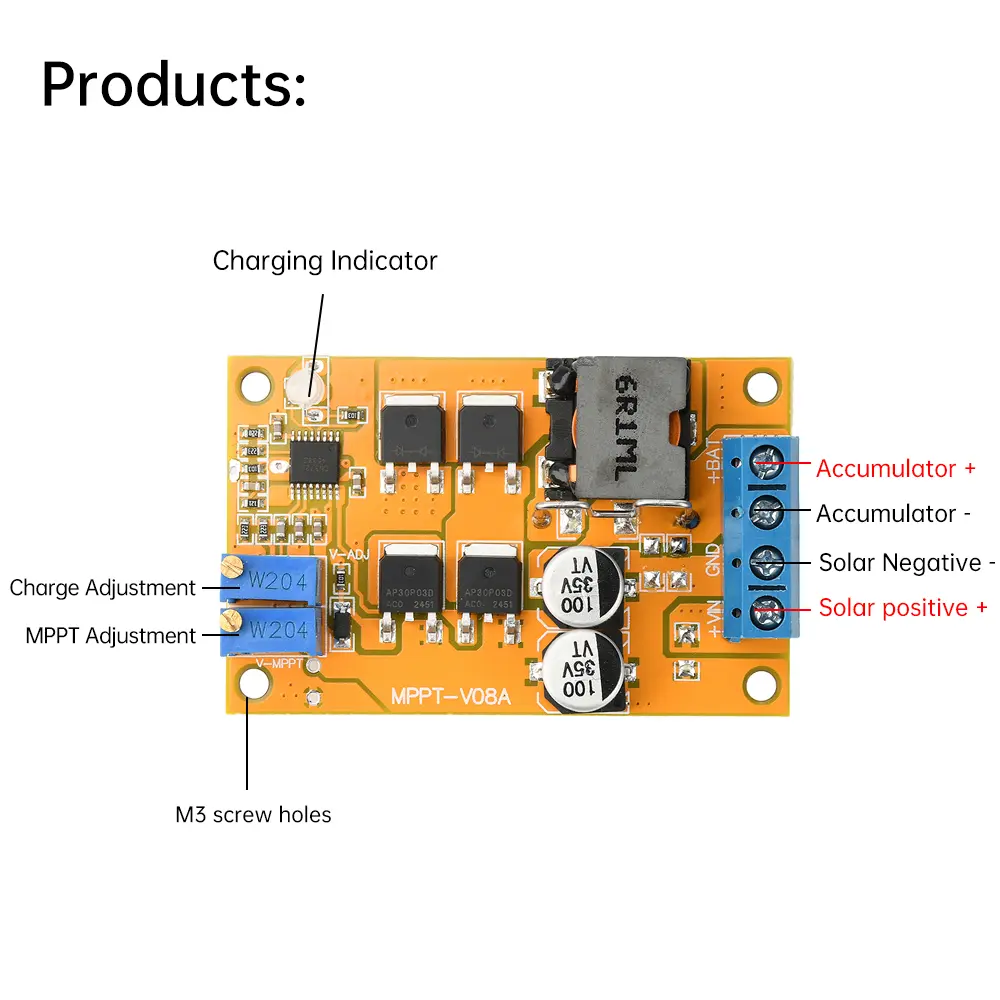 DC 8-28V 5A 100W MPPT Solar Panel Regulator Controller Battery Charging Solar Charging Panel