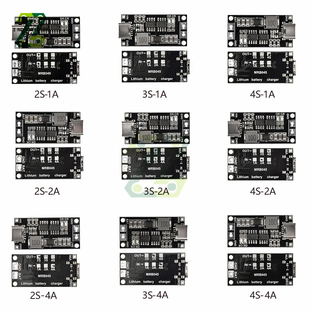 Type C BMS 2S 3S 4S 1A 2A 4A 18650 21700 3.7V Lithium Battery Charge Board Step-Up Boost Li-Po Polymer USB C To 8.4V 12.6V 16.8V
