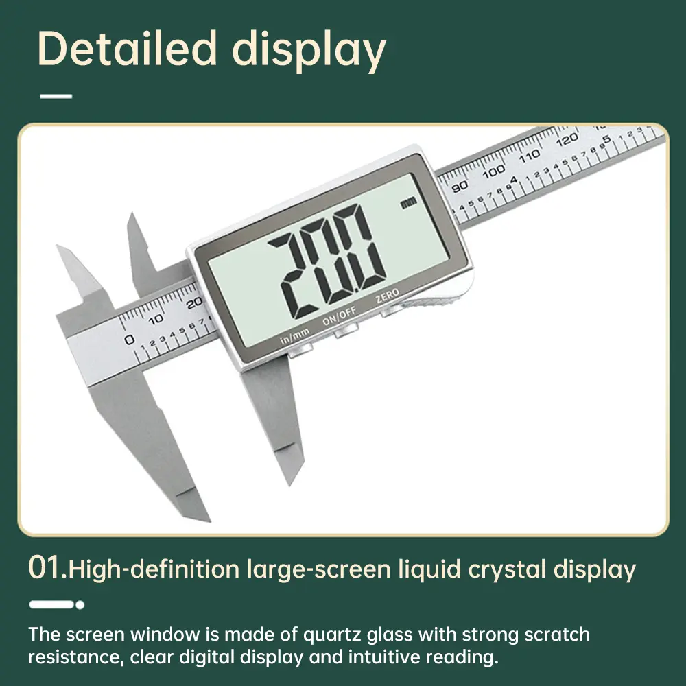 0-150mm Digital Display Vernier Caliper Diameter Measuring Tool Portable Woodworking Tool with Battery