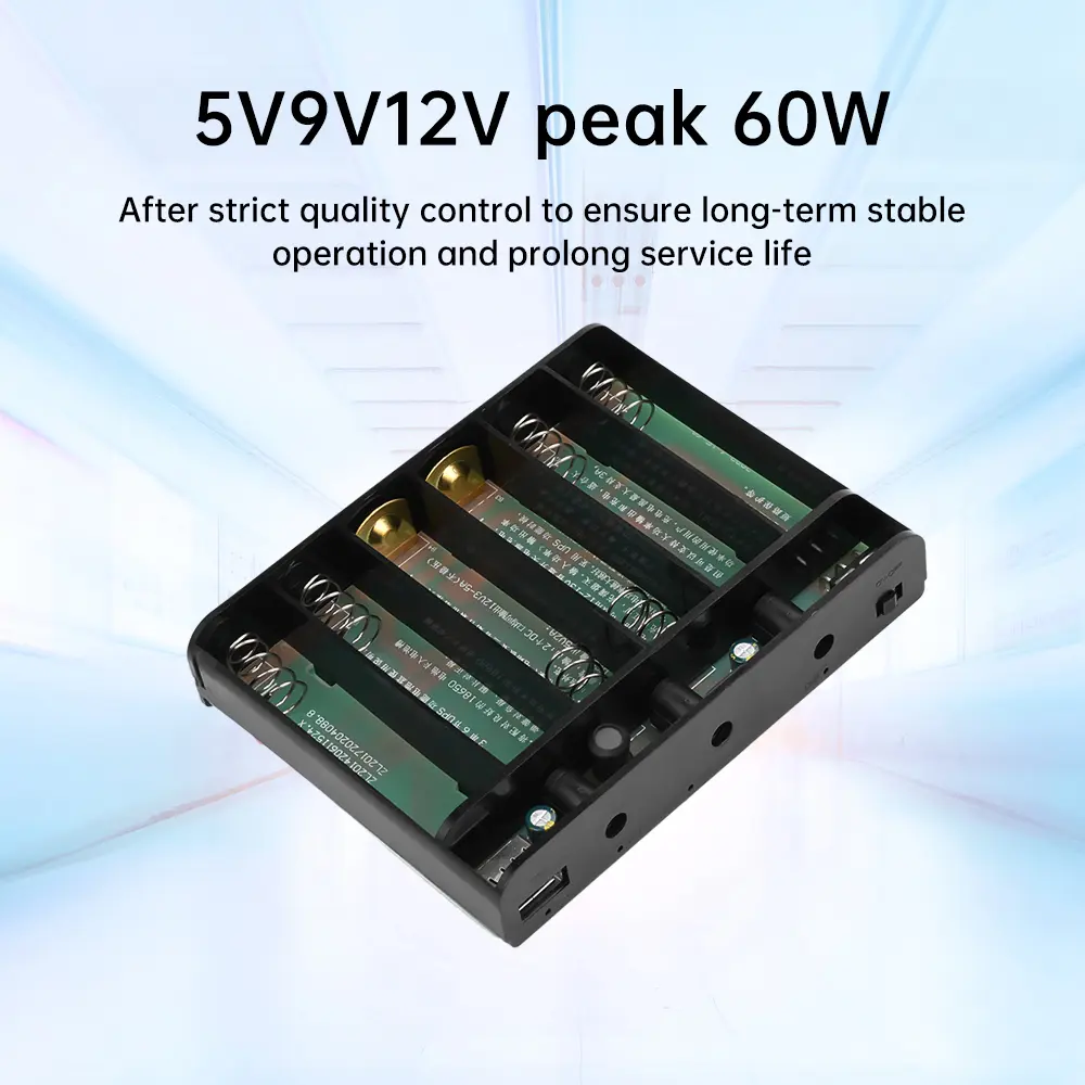DC UPS Battery Box 6*18650 Diy UPS Box Router Monitor Uninterruptible Power Supply Box 5V/9V/12V Output 60W Max