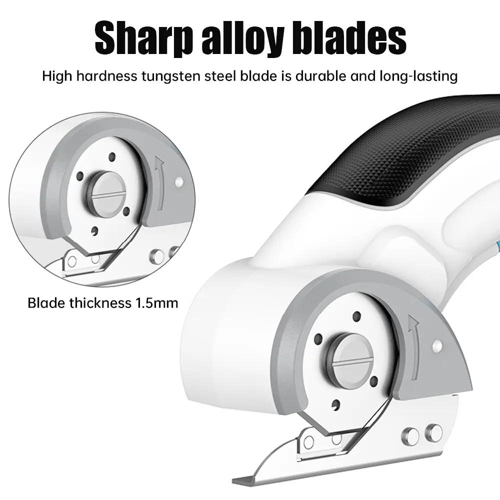 Cordless Electric Scissors Rotary Cutter USB Charging Lithium-Ion Home Tailor Electric Scissors for Cutting Fabric/Leather