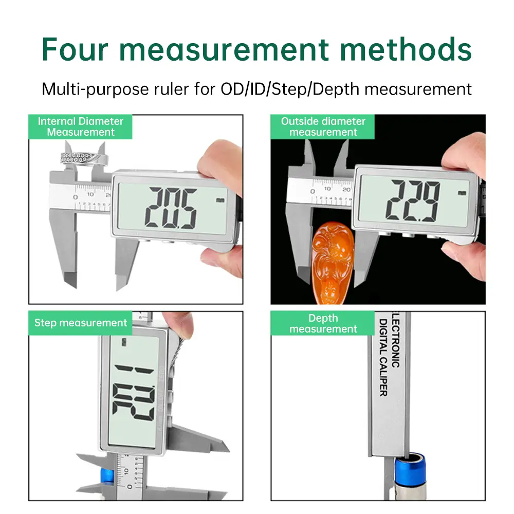 0-150mm Digital Display Vernier Caliper Diameter Measuring Tool Portable Woodworking Tool with Battery