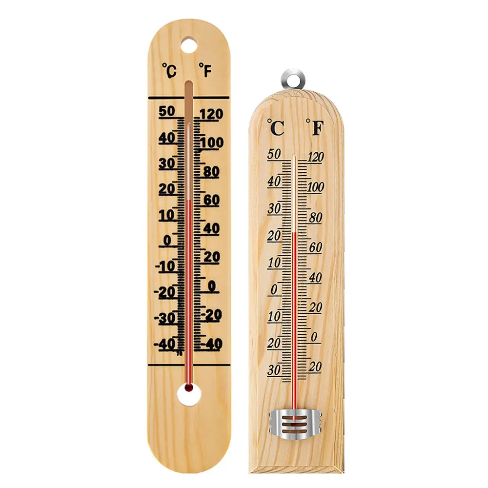 -30~50 ℃/-20~120℉ Wooden Thermometer Home Decoration Thermometer Environmental And Safety Kerosene Thermometer