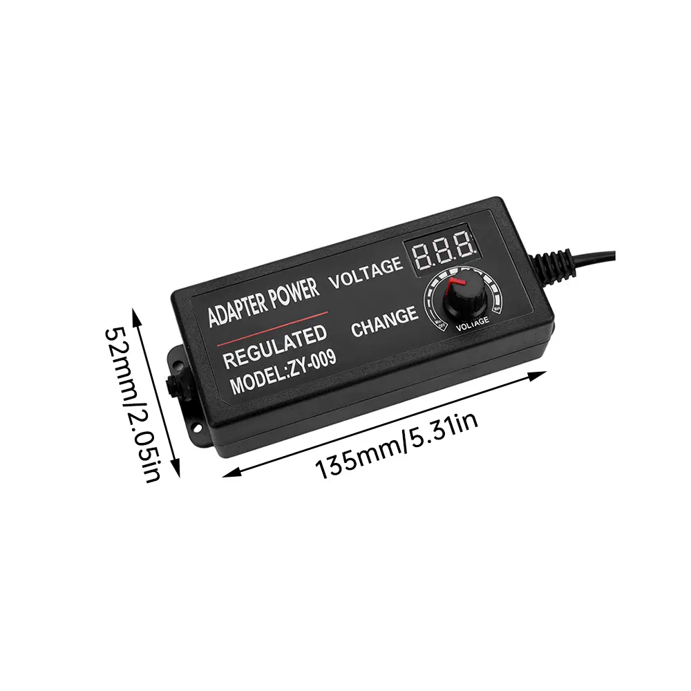 AC100-240V To DC3-24V/DC3-12V Adjustable Voltage Power Adapter High Power With Display Universal Power Supply EU Plug