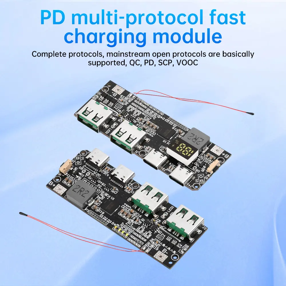 22.5W Quick Charging Power Module Support QC PD SCP VOOC Charge Protocol Power Bank 3.65V LIFEPO4 4.2V Ternary Lithium Battery