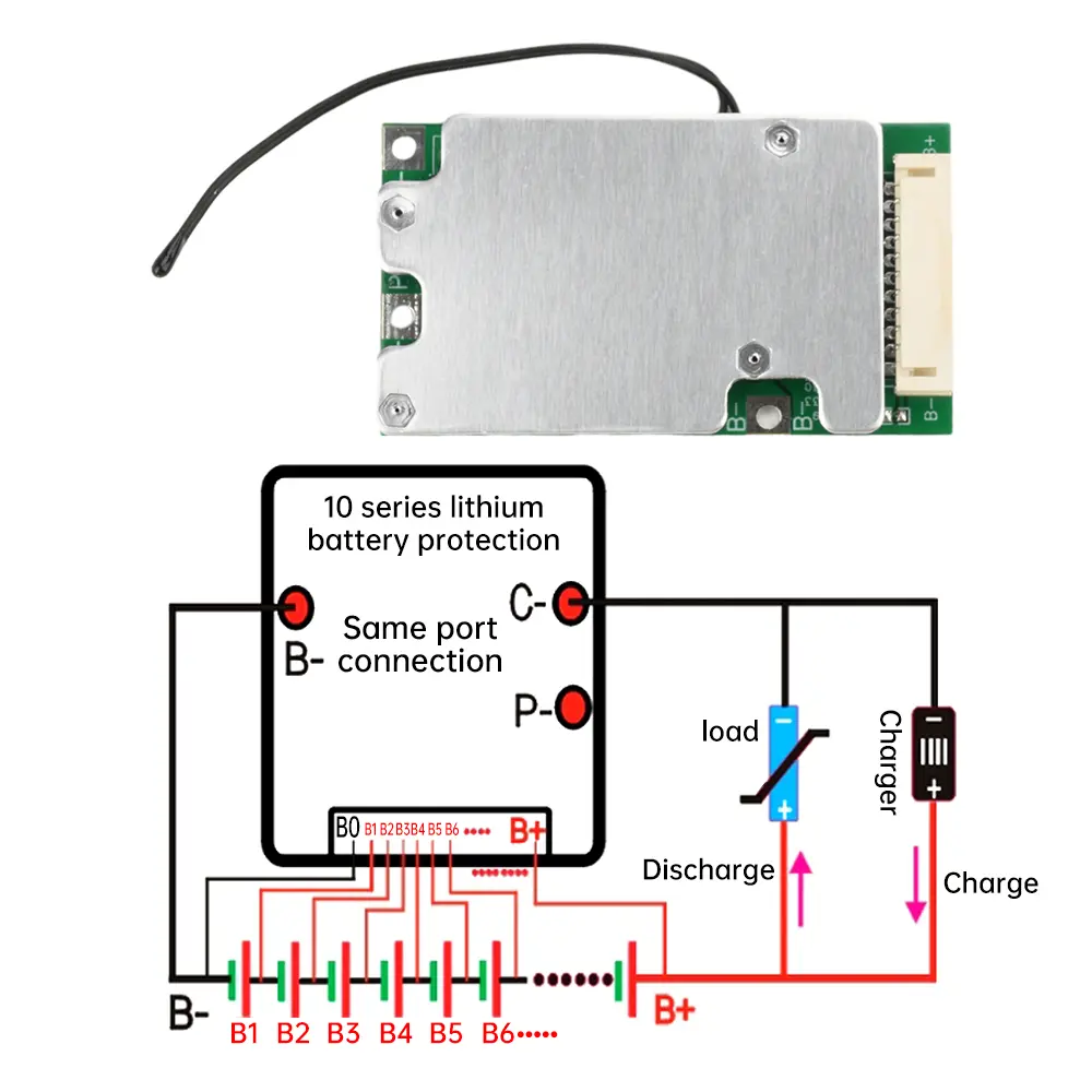 10S 36V 30A Lithium Battery Protection Board Electric Vehicle Battery Pack Protection Board BMS With Balance Charge
