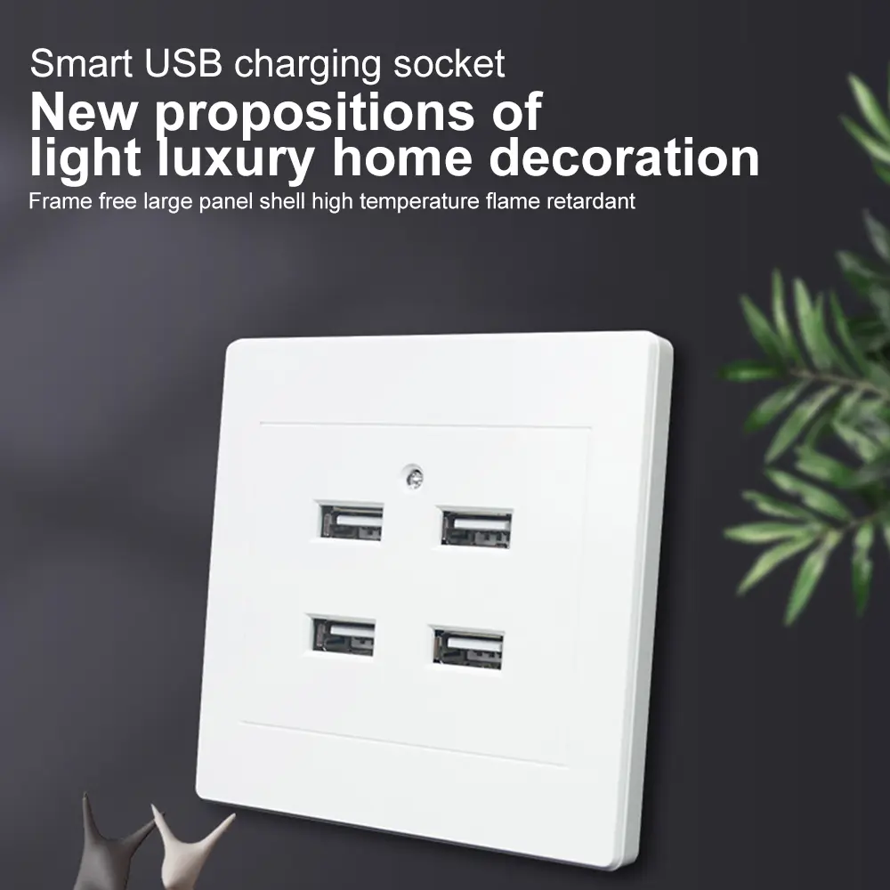 2/4 Ports USB Socket Wall Mounting Charge Base Power Adapter Plug 36V/220V to 5V Wall mounted Charge Socket